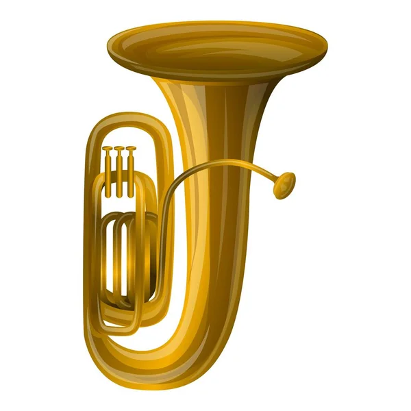 Икона тромбона, стиль мультфильма — стоковый вектор