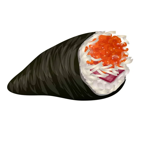 Giappone icona rotolo di sushi, stile cartone animato — Vettoriale Stock