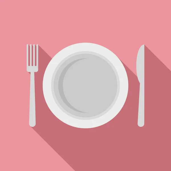 Room service dishes icon, flat style — Stock Vector