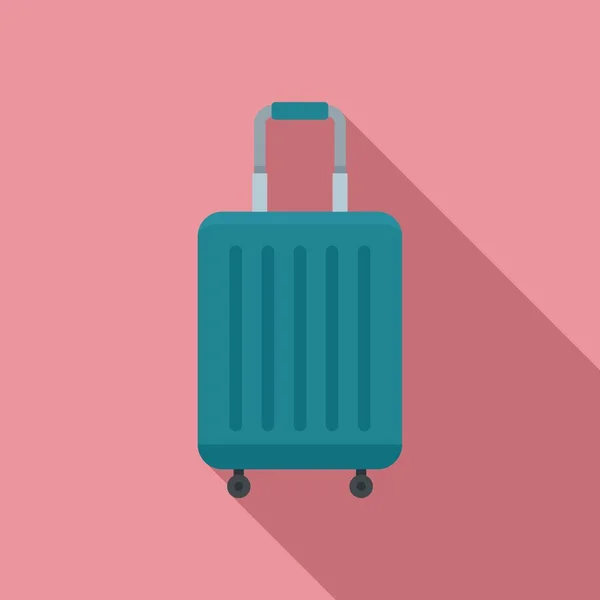 Servicio de habitaciones icono de la bolsa de viaje, estilo plano — Vector de stock