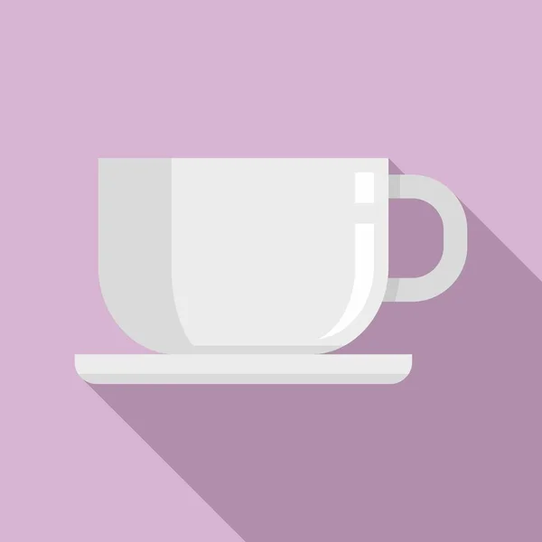 客房服务咖啡杯图标,平面风格 — 图库矢量图片