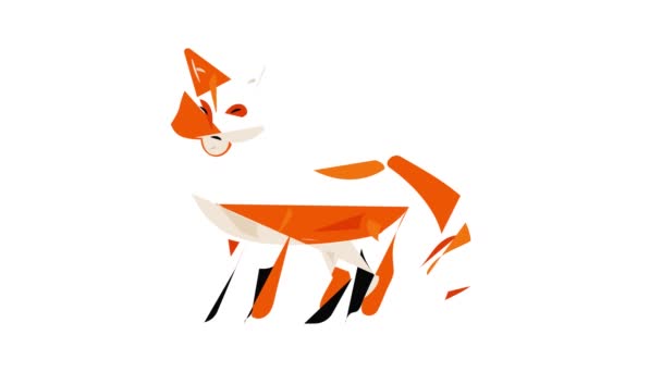 Forest fox icon animation — Stock Video