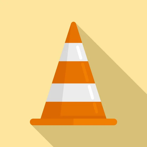 Icône de cône de route de démolition, style plat — Image vectorielle