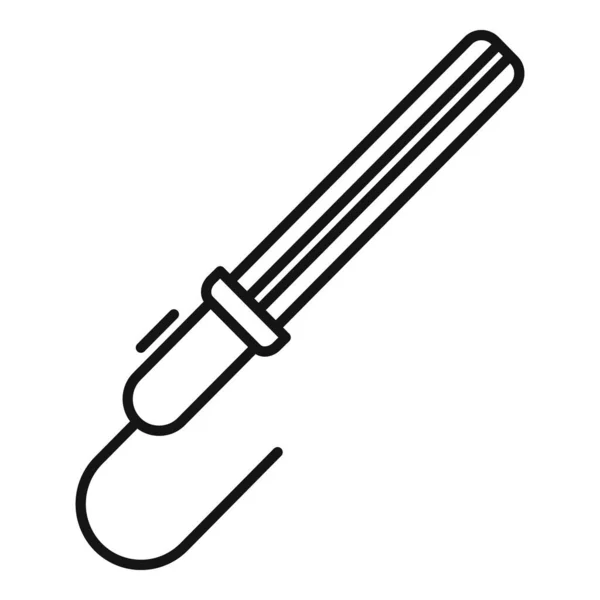 Plat strijkijzer icoon, outline stijl — Stockvector