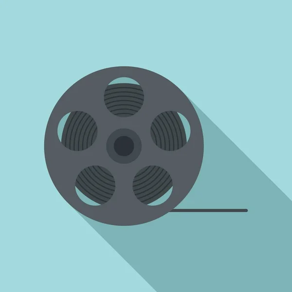 Icono de carrete de película de vídeo, estilo plano — Archivo Imágenes Vectoriales