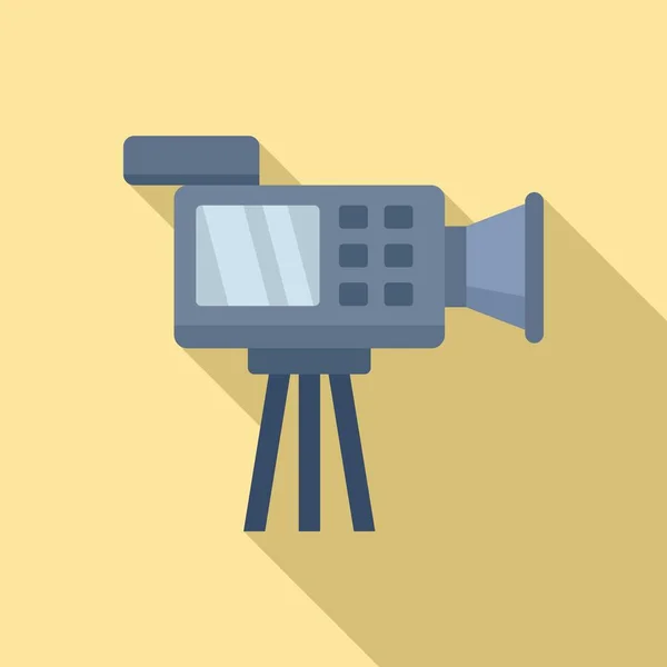 Icône de caméra vidéo cameraman, style plat — Image vectorielle