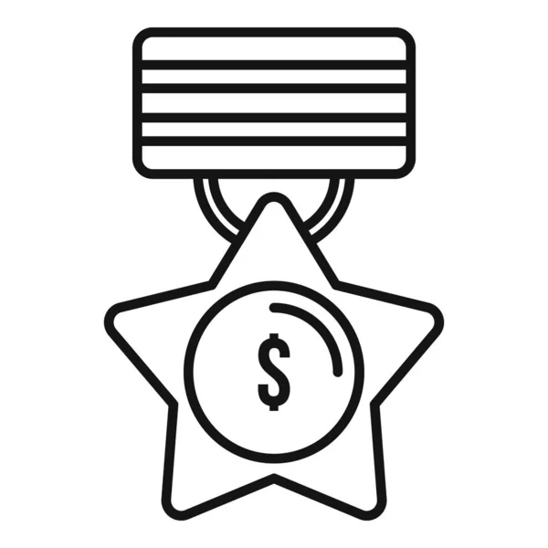 Εμπορικό μετάλλιο μετάλλιο, περίγραμμα στυλ — Διανυσματικό Αρχείο