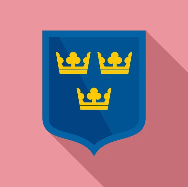 瑞典盾牌图标，扁平风格 — 图库矢量图片
