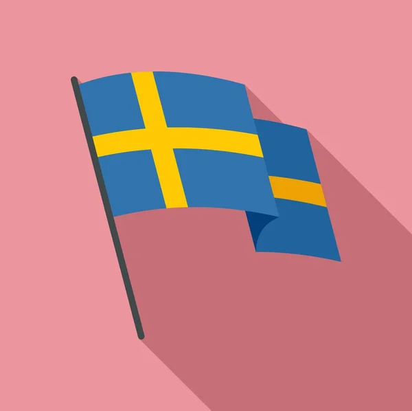 Sweden flag icon, flat style — Stock Vector