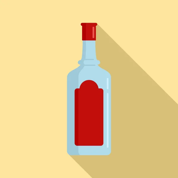 Sweden vodka bottle icon, flat style — Stock Vector