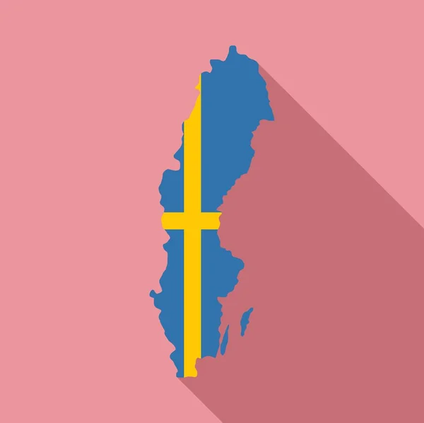 Švédsko teritoriální ikona, plochý styl — Stockový vektor