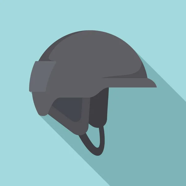 Icono de casco de escalador industrial, estilo plano — Vector de stock