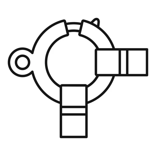 工业登山者环图标,轮廓风格 — 图库矢量图片