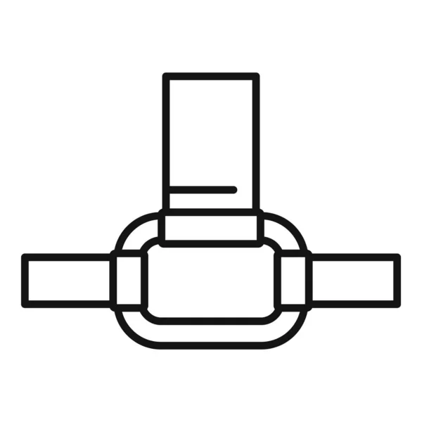 Escalador industrial conecte el icono del anillo, estilo de contorno — Vector de stock