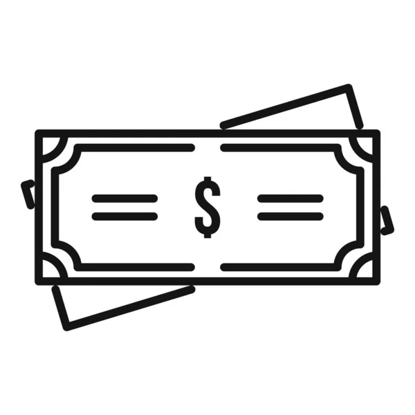 Ikona Cash realitní kanceláře, styl osnovy — Stockový vektor