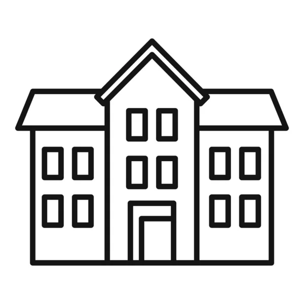 Realtor house icon, outline style — Stock Vector