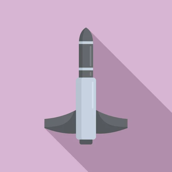 Ikona odpálení rakety, plochý styl — Stockový vektor
