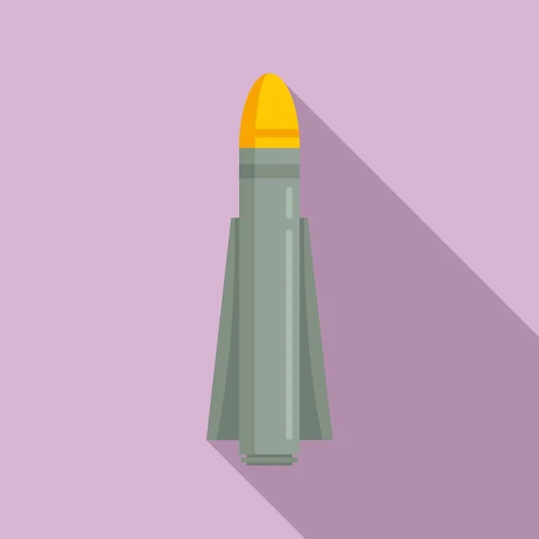Ikona raketového letadla, plochý styl — Stockový vektor