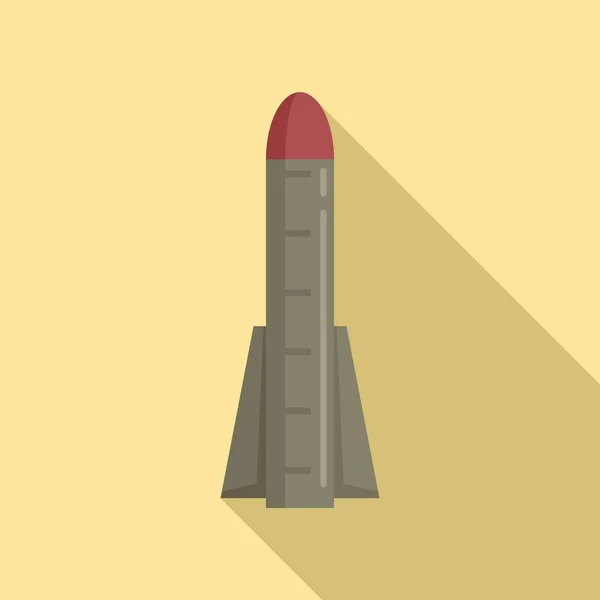 Icône de vol de missile, style plat — Image vectorielle