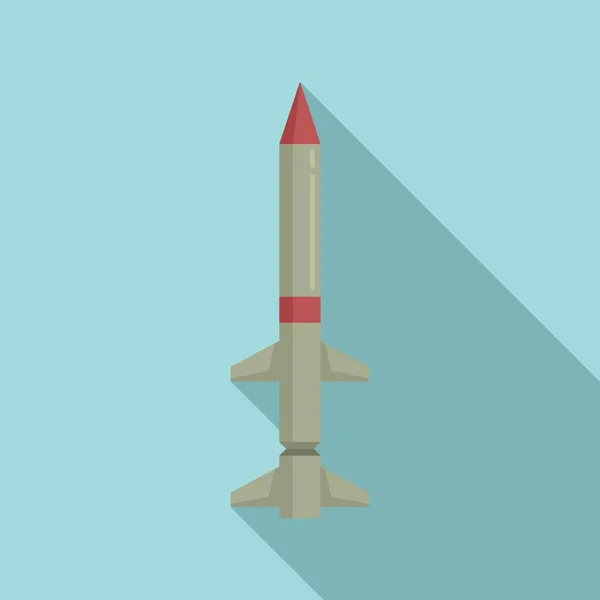 Raket projectiel icoon, platte stijl — Stockvector