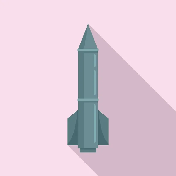 Ракетна балістична ікона, плоский стиль — стоковий вектор