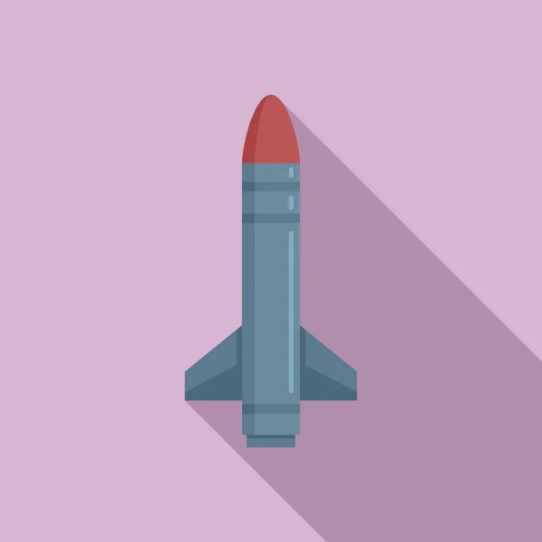 Missile fire icon, gaya datar - Stok Vektor