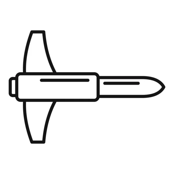 Ikona raketového bombardéru, styl osnovy — Stockový vektor