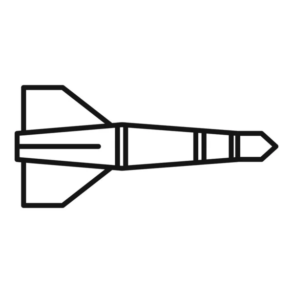 Missile danger icon, outline style — Stock Vector