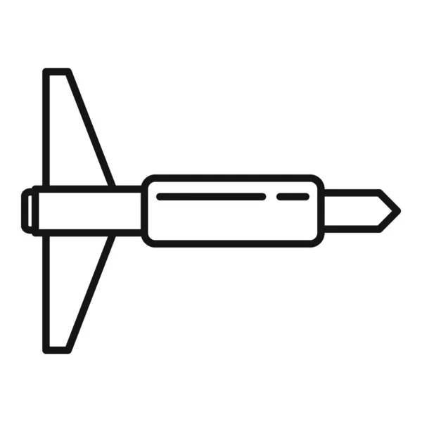 Ikona destrukce rakety, styl osnovy — Stockový vektor
