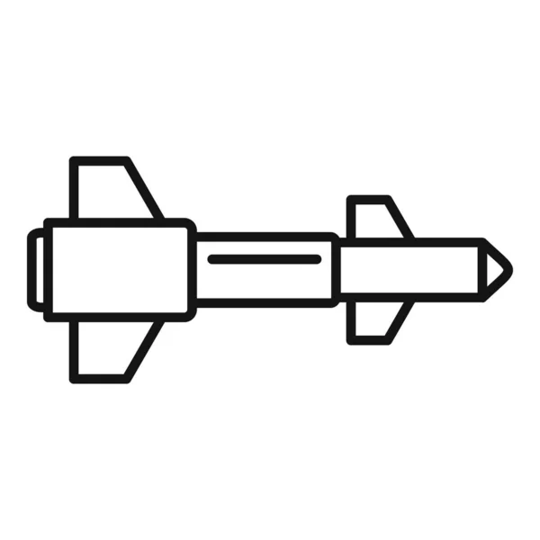 Missile rocket icon, outline style — Stock Vector