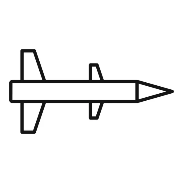 Missile ballistic icon, outline style — Stock Vector