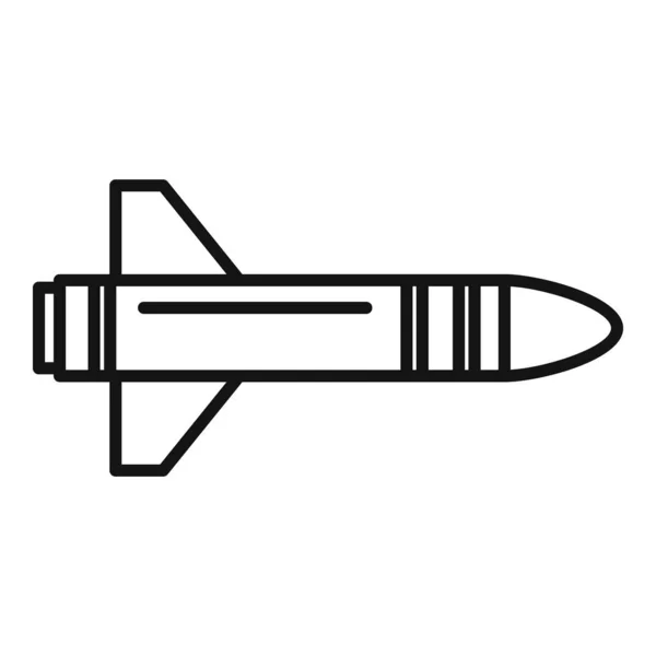 Missile power icon, outline style — Stock Vector