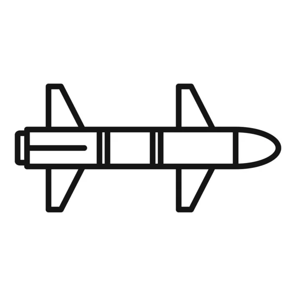 Icône du ciel des missiles, style contour — Image vectorielle