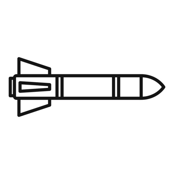 Icône de missile nucléaire, style contour — Image vectorielle