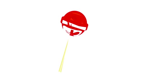 Rode lolly pictogram animatie — Stockvideo