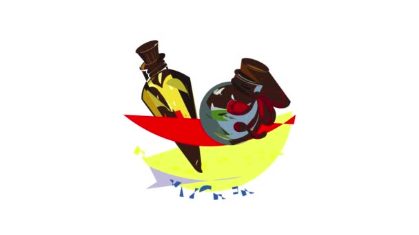 Анимация логотипа кухни на Хэллоуин — стоковое видео