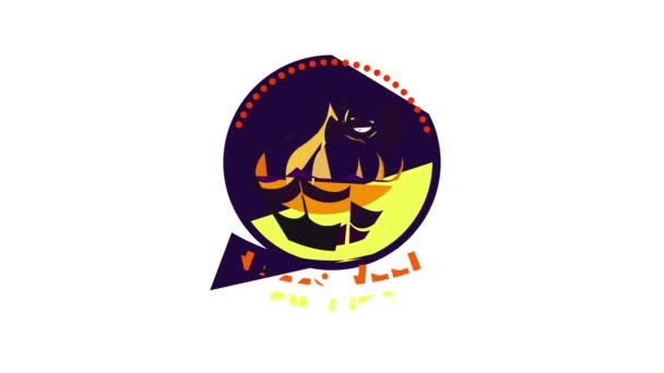 Halloween dulce logotipo de animación — Vídeos de Stock