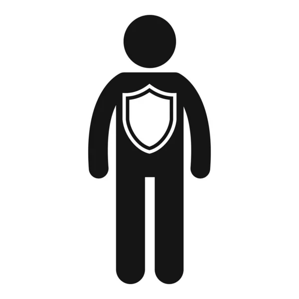 Icono de seguridad personal, estilo simple — Archivo Imágenes Vectoriales