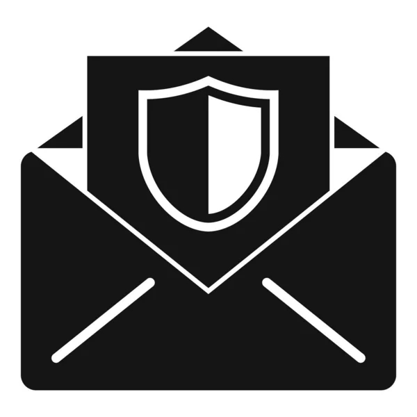 Icône de courrier sécurisé, style simple — Image vectorielle