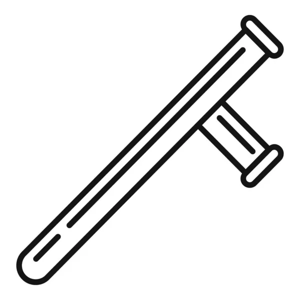 Bâton de garde icône, style contour — Image vectorielle