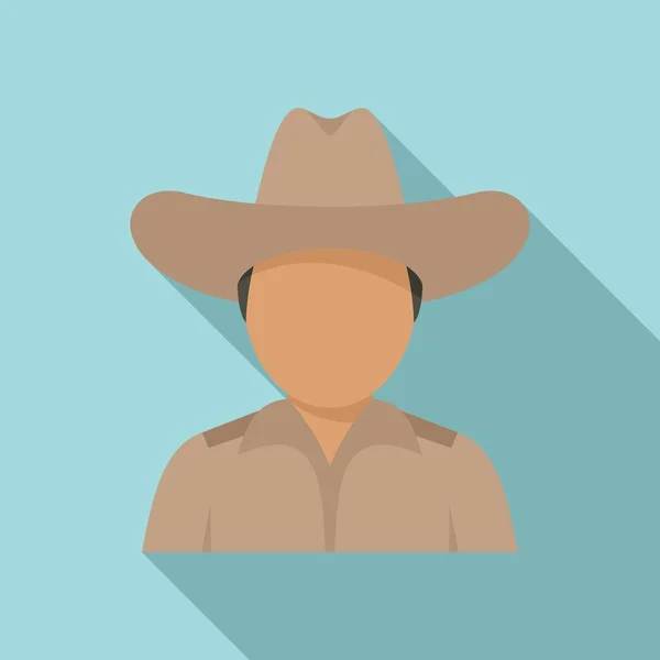 Cowboy ikon, lapos stílus — Stock Vector