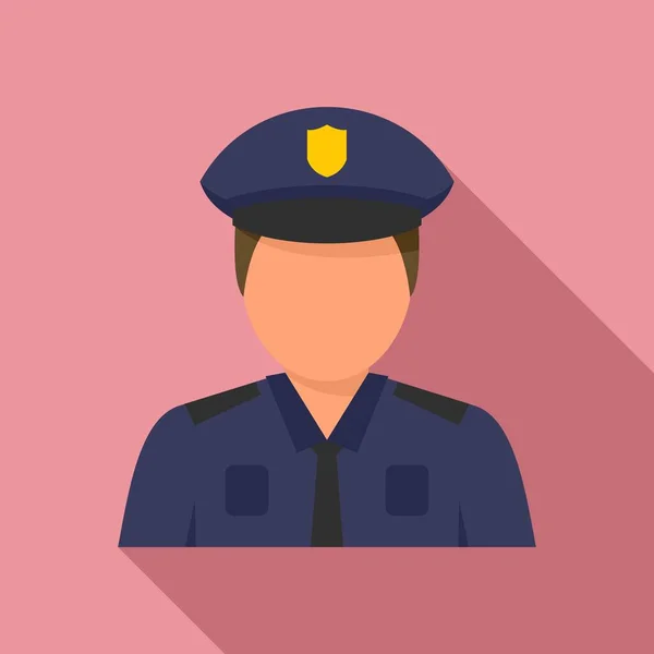 Policeman cop icon, flat style — Stock Vector