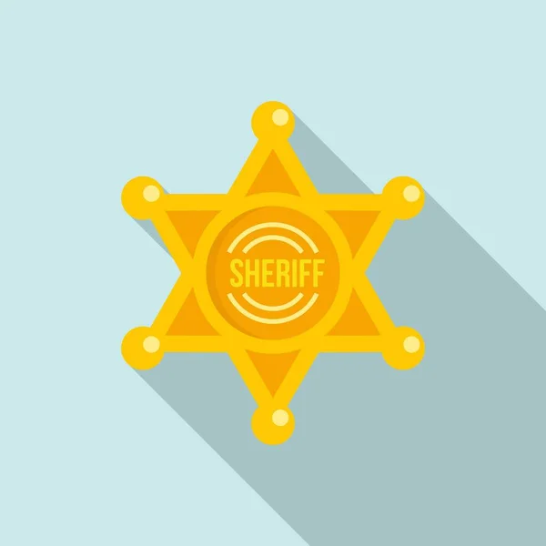 Sheriff-Ikone, flacher Stil — Stockvektor