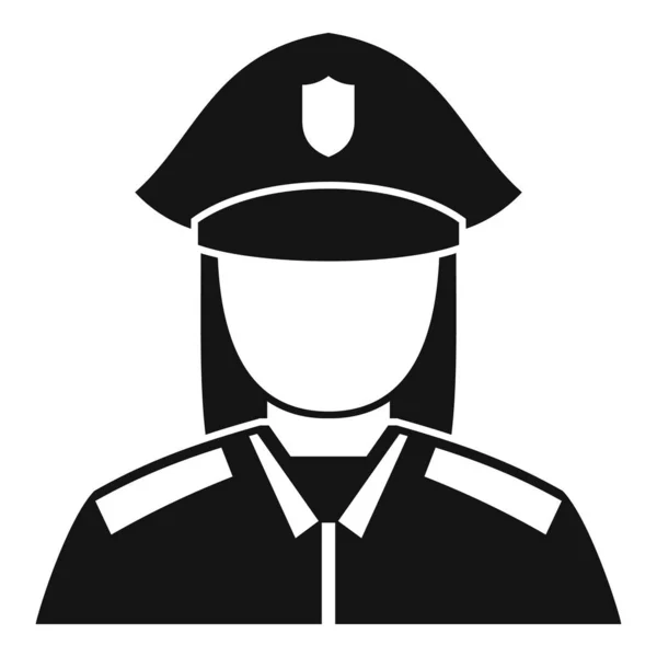 Mujer policía icono, estilo simple — Archivo Imágenes Vectoriales