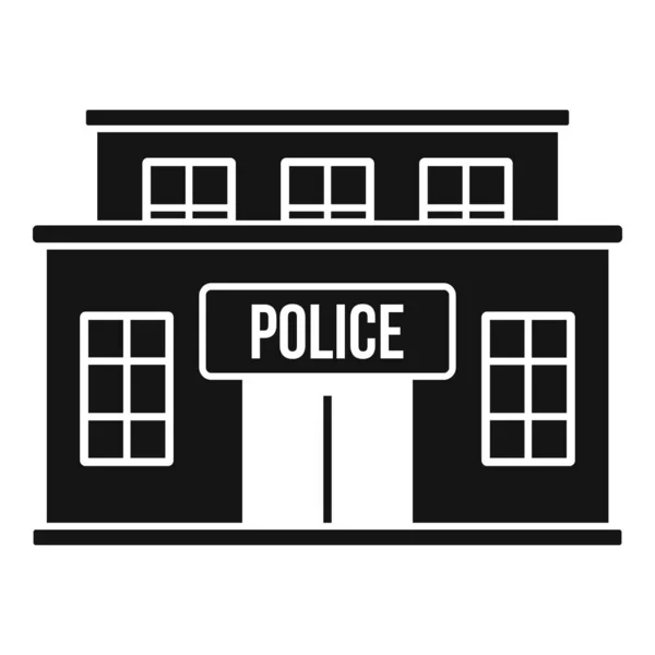 Icono de edificio de policía, estilo simple — Vector de stock