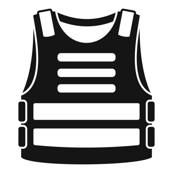 Policeman bulletproof icon, simple style — Stock Vector