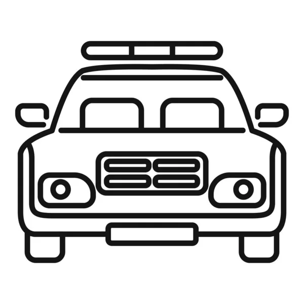 警察の車のアイコン、アウトラインスタイル — ストックベクタ