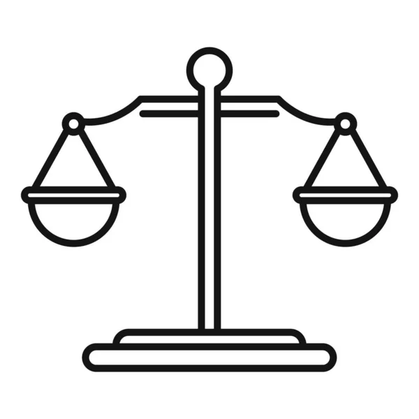 Icône de balance de juge, style de contour — Image vectorielle