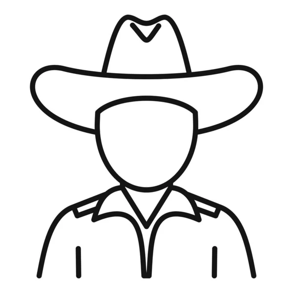 Cowboy ikon, körvonalazott stílus — Stock Vector