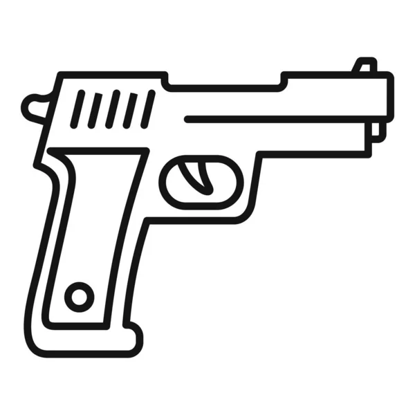Значок полицейского пистолета, стиль наброска — стоковый вектор